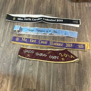 North Carolina pageant sashes set of 4 different ones